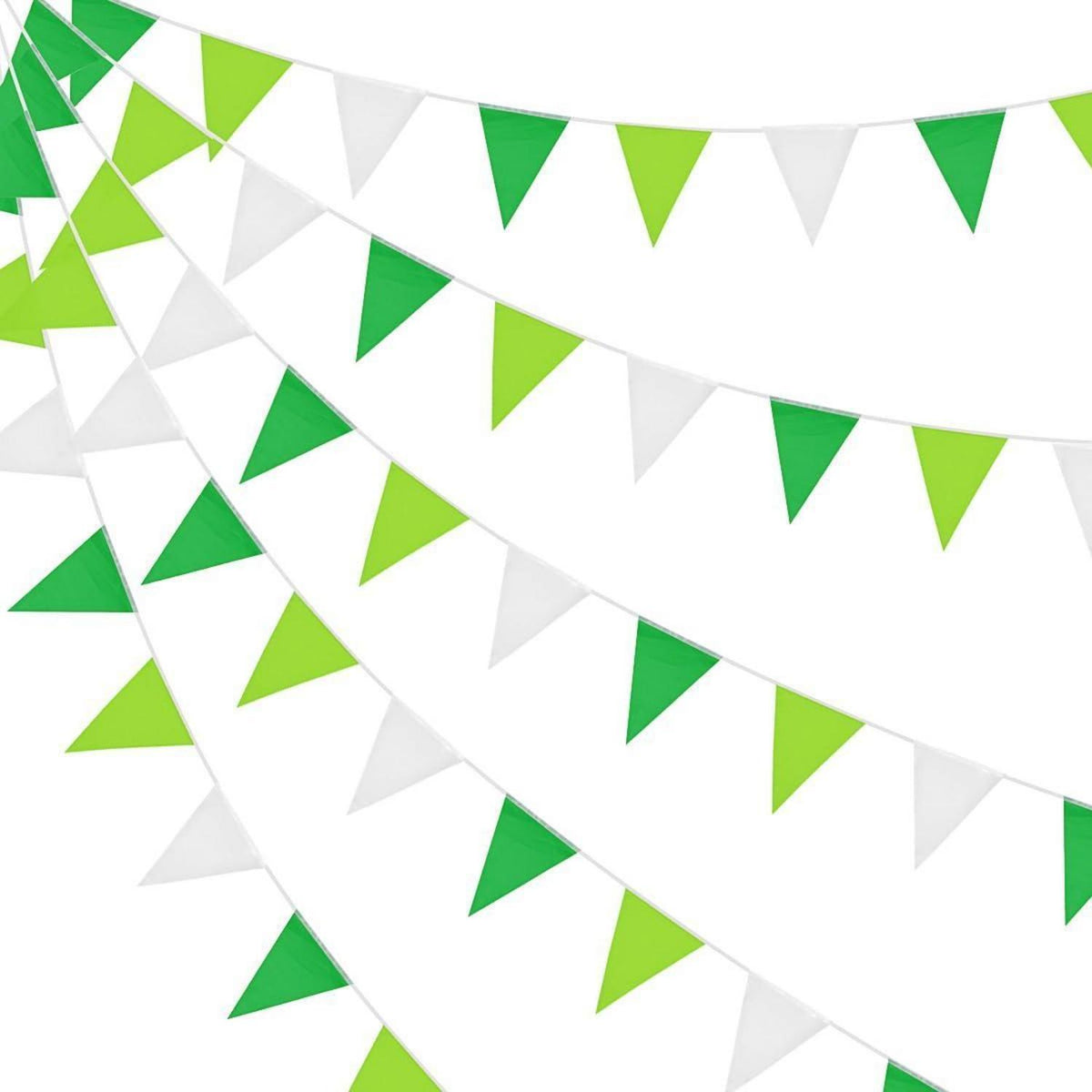 Grüne & Weiße Wimpelkette – 66 Fuß Partydeko