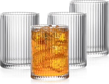 Premium Trinkgläser Set Origami-Stil 4er Pack 280ml Cocktailgläser