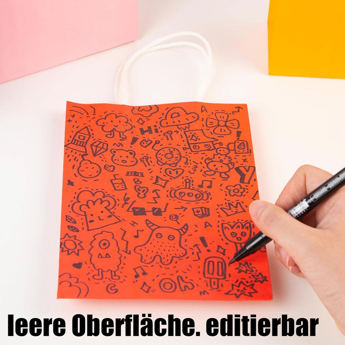 Kraftpapiertüten 26 Stück 20x14x7cm, Geschenktüten 8 Farben