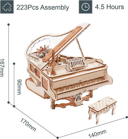 ROKR 3D Puzzle Holzspieluhr Magisches Klavier Bausatz 223 Teile