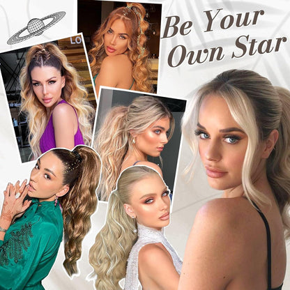 Locken Pferdeschwanz Haarverlängerung 50cm Clip in Synthetisch - BARSDAR