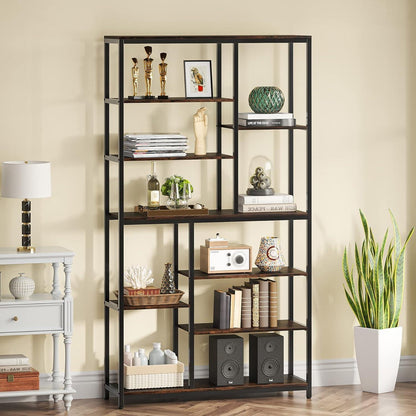 Tribesigns Bücherregal 2er Set, Rustikales Braun, 200cm hoch