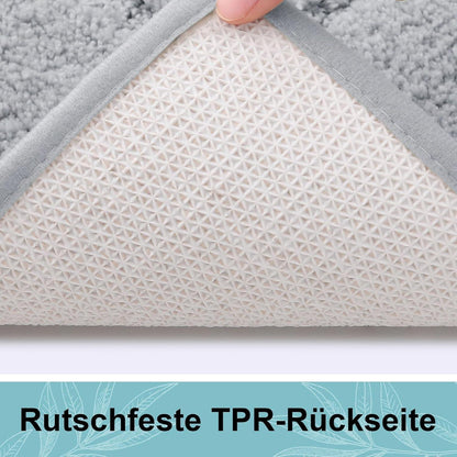 Mikrofaser Badteppich Grau – Rutschfest & Wasserabsorbierend 60x120 cm