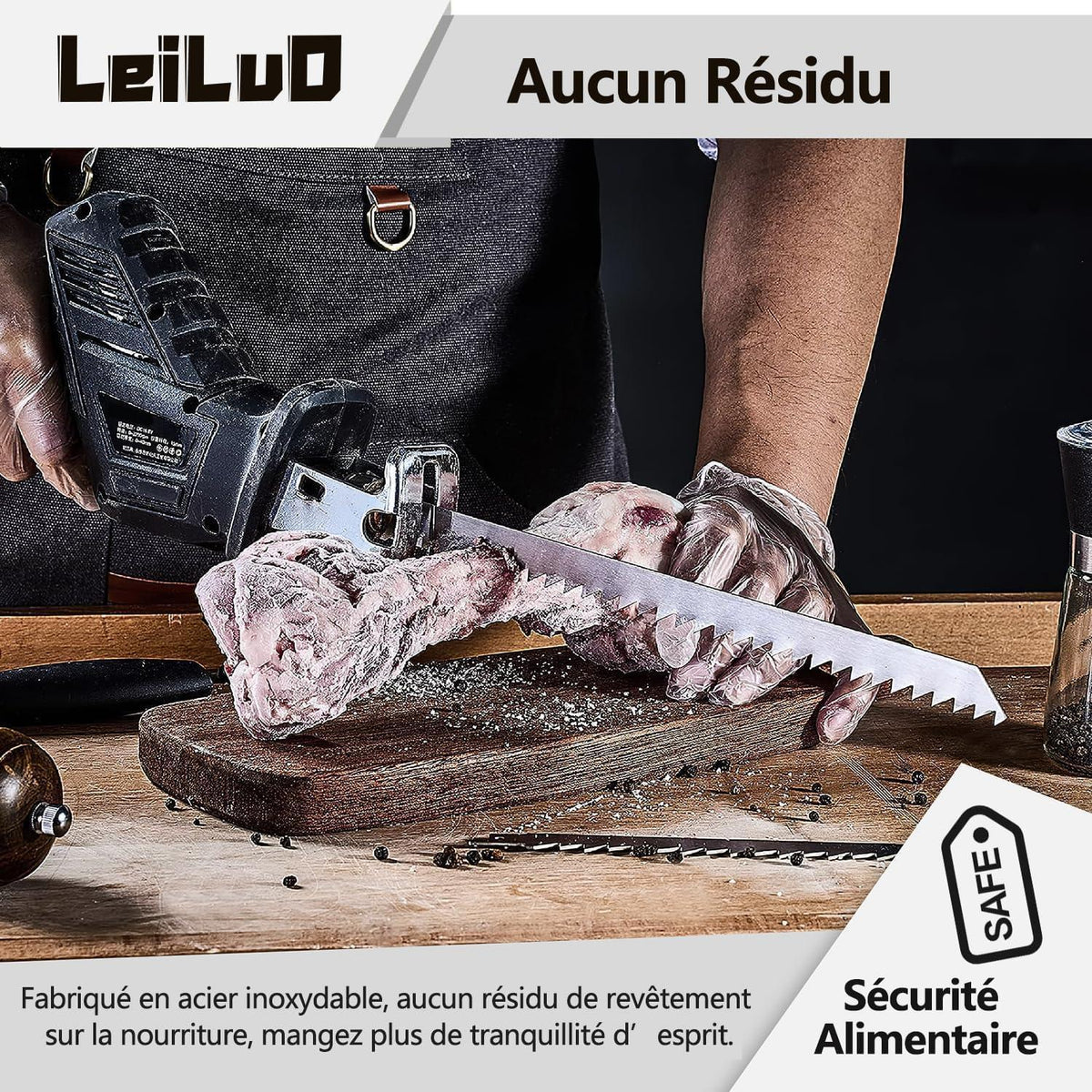 Säbelsägeblätter für Fleisch & Knochen, 30,5 cm, 5 Stück, Edelstahl, Koffer