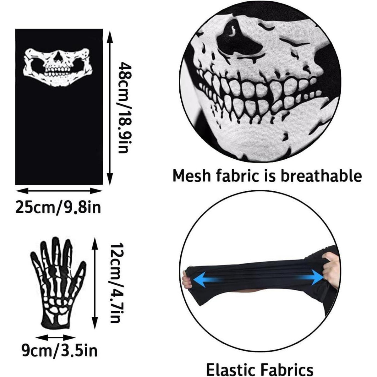 Sensenmann Kostüm Set für Erwachsene mit Sense und Maske