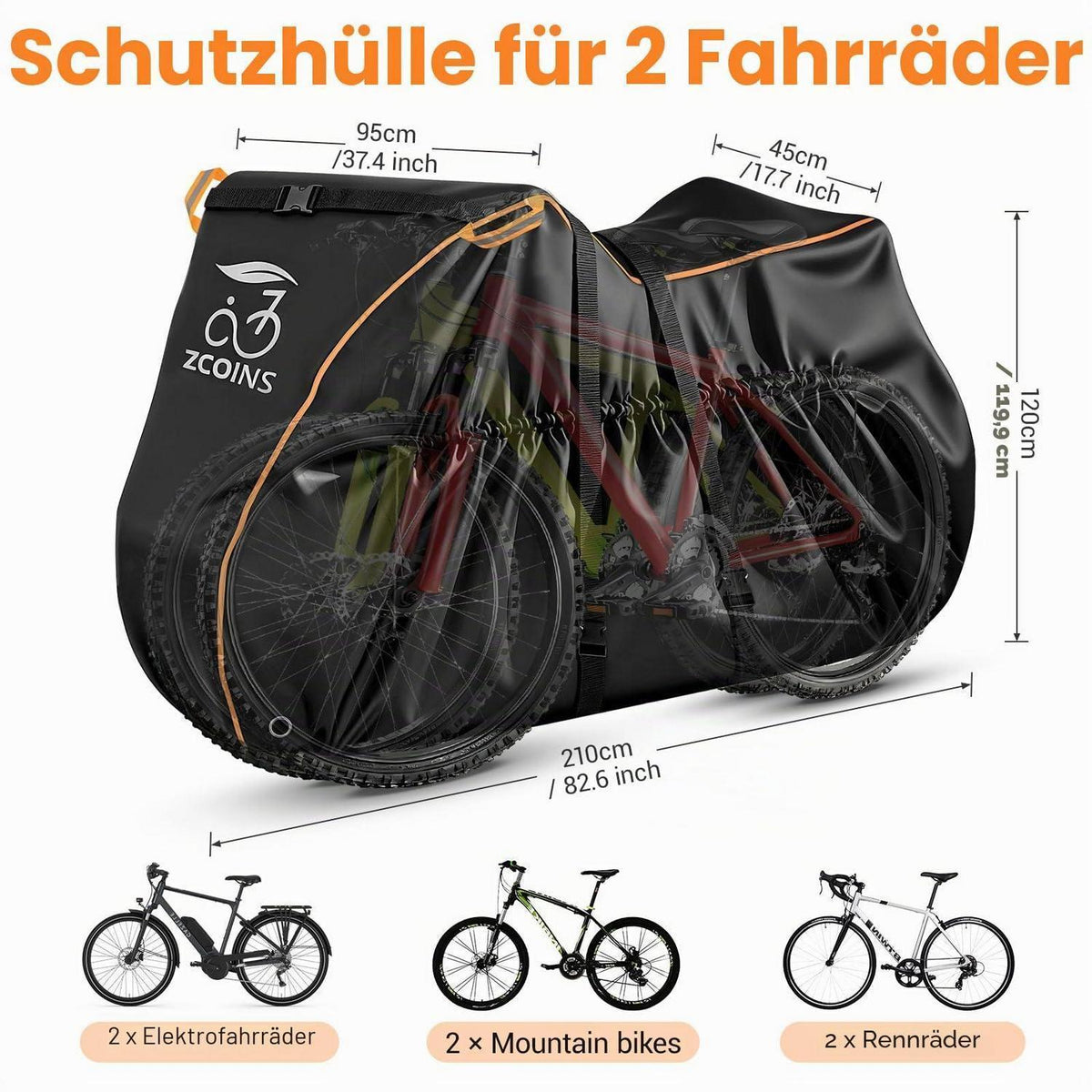 Fahrradabdeckung 2er Set für Heckträger – Wasserdicht & Reißfest