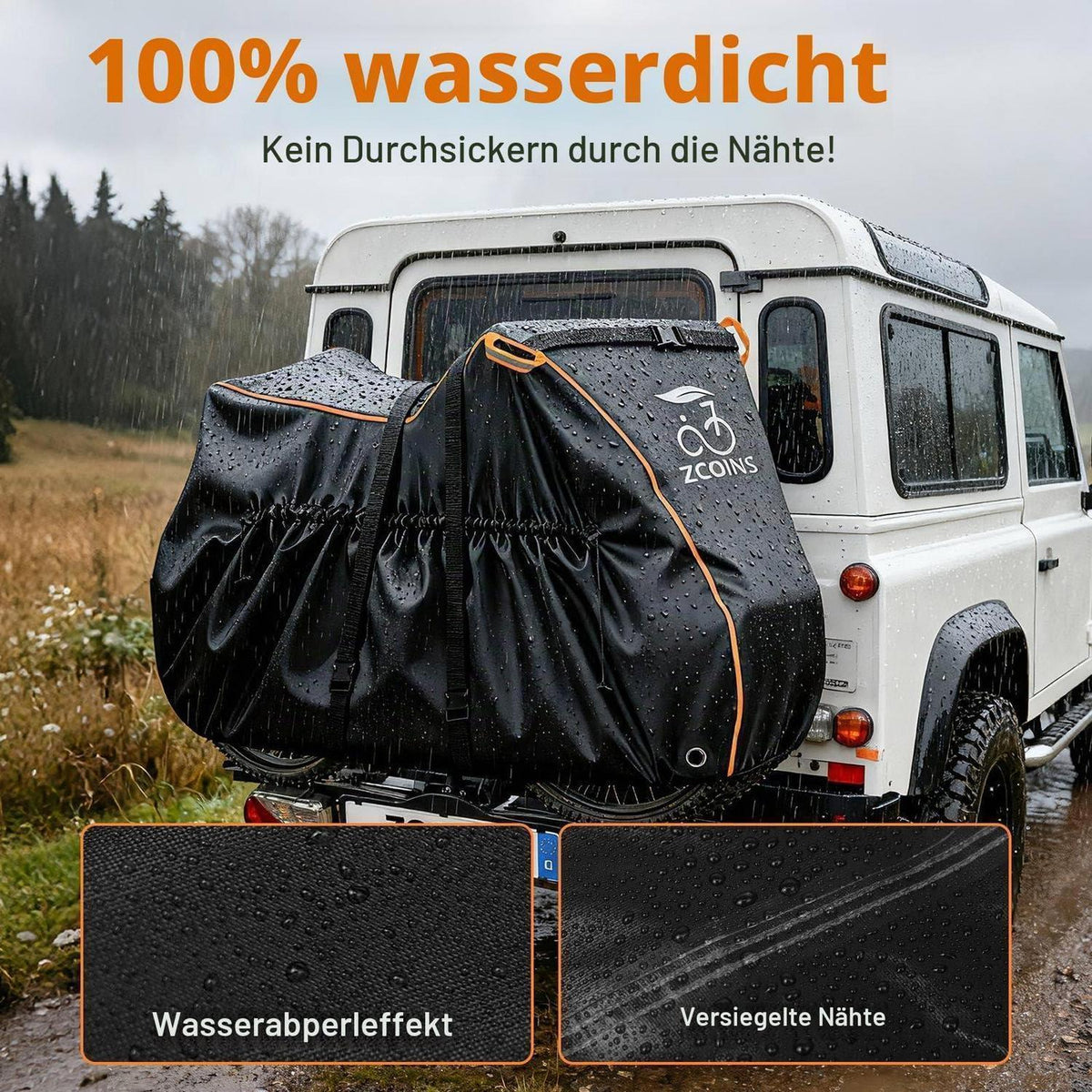 Fahrradabdeckung 2er Set für Heckträger – Wasserdicht & Reißfest