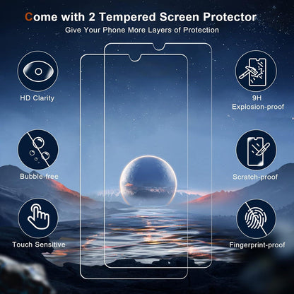QHOHQ Handyhülle Samsung Galaxy A24 4G Schutzhülle Flip Case Blau