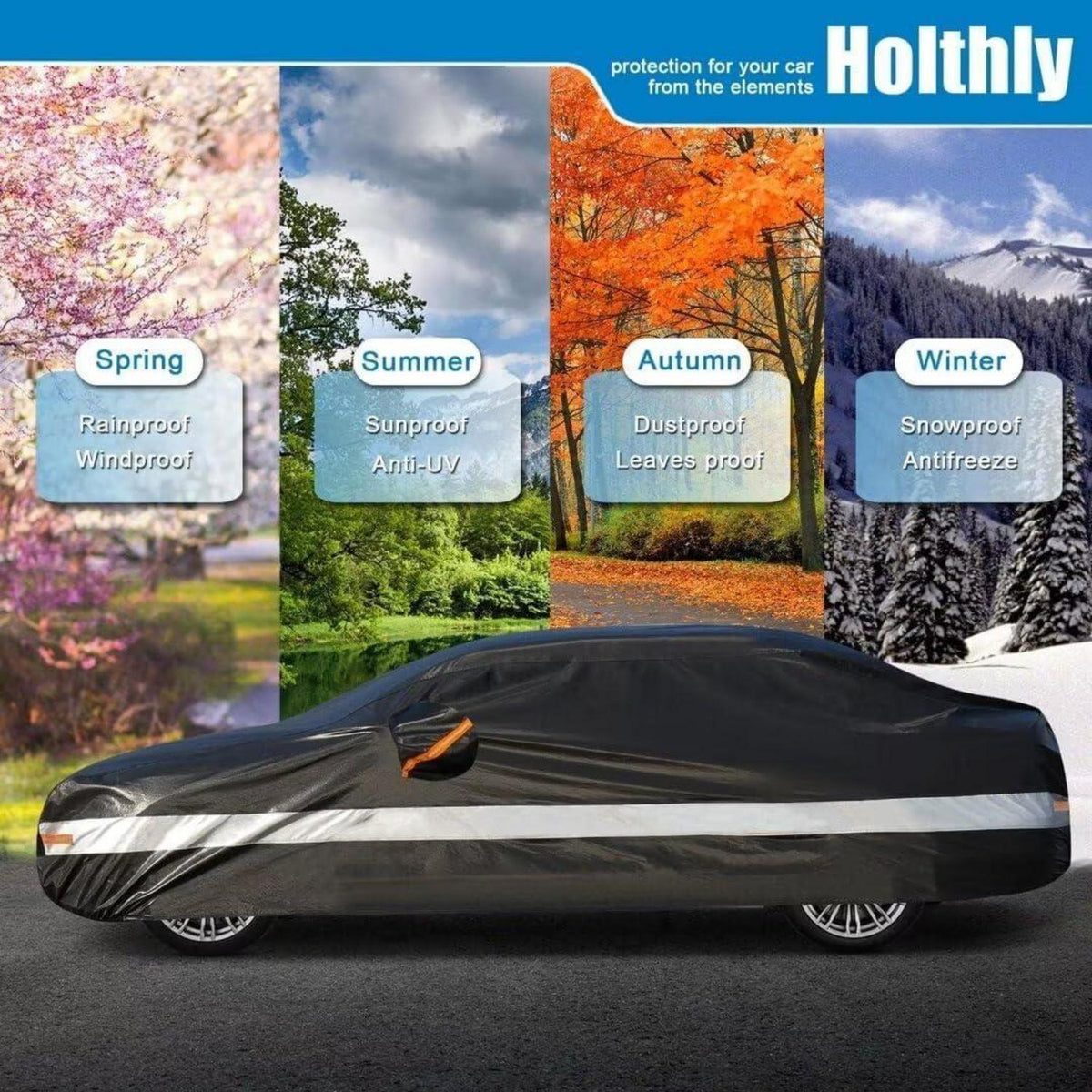 Autoabdeckung wasserdicht für Honda Insight (2018-2023) Schwarz
