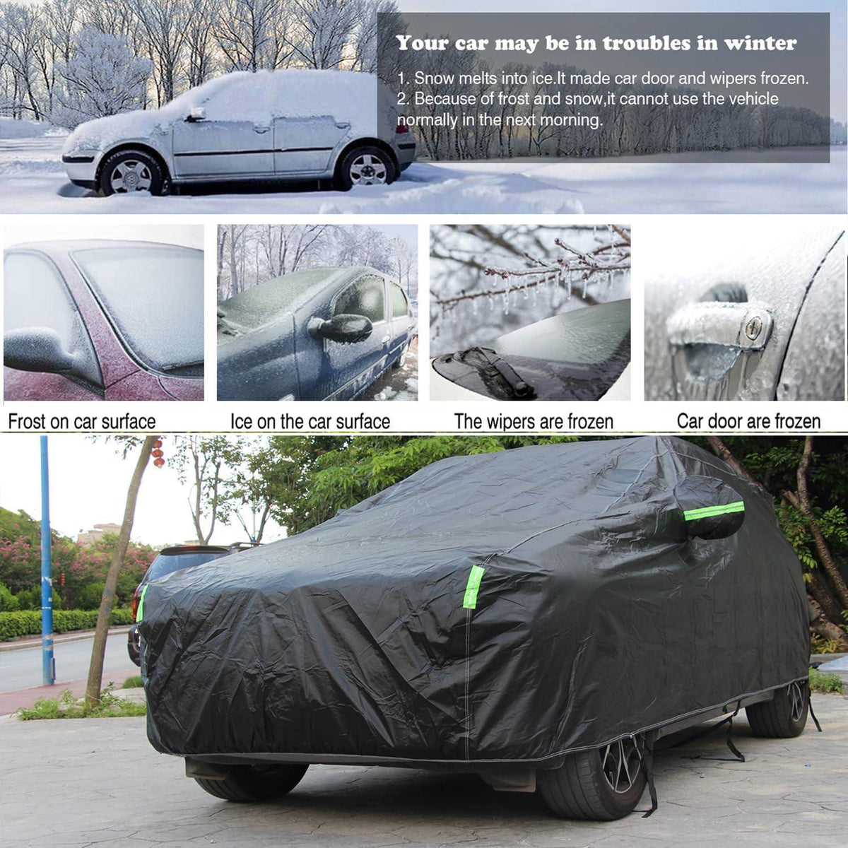 Wasserdichte Autoabdeckung XL – Vollgarage für Limousine