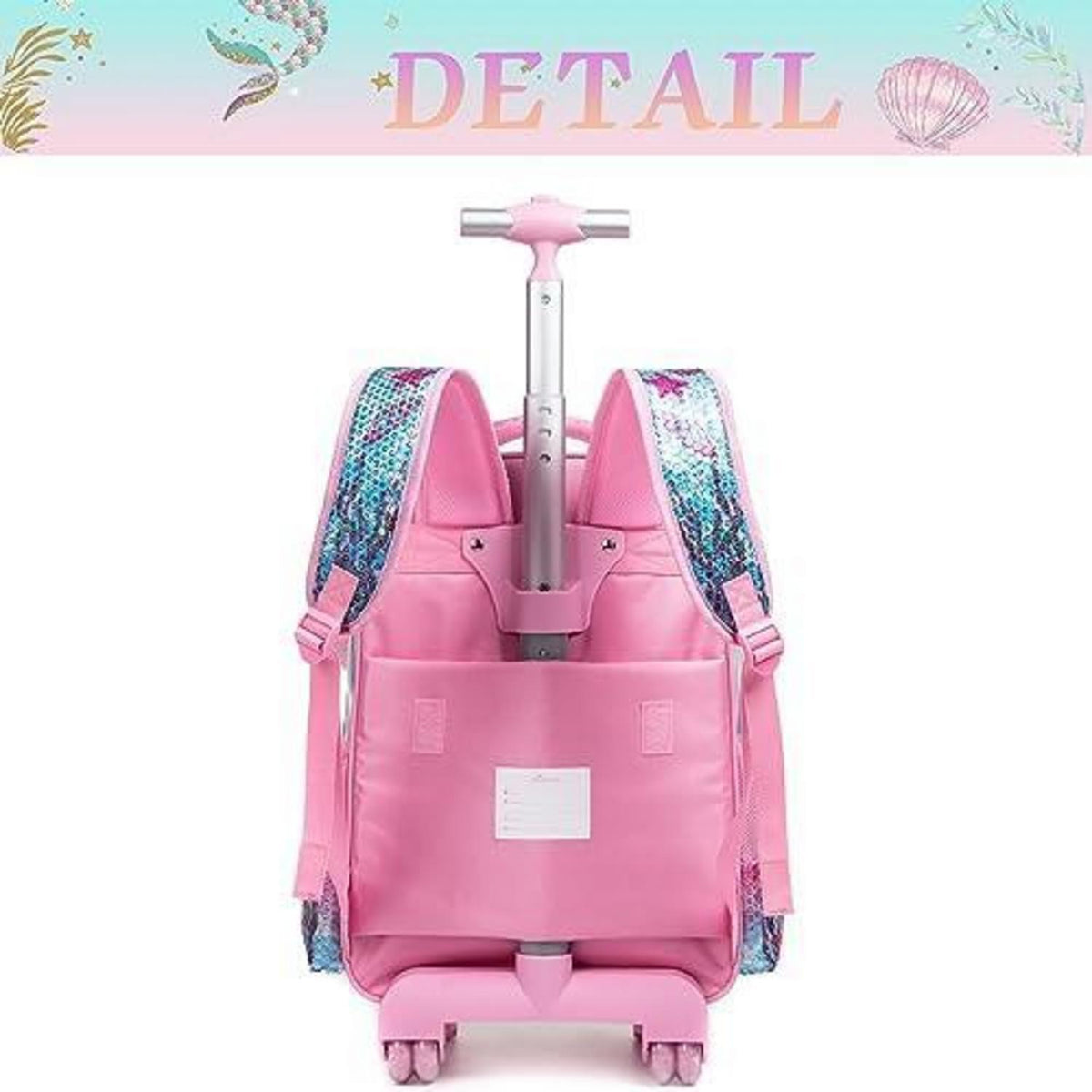 Trolley Rucksack Mädchen Rosa Meerjungfrauen 3in1 mit Rollen & Zubehör