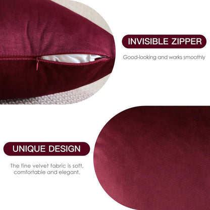 Samt Kissenbezug Bordeaux 40x60 cm - 2er Set