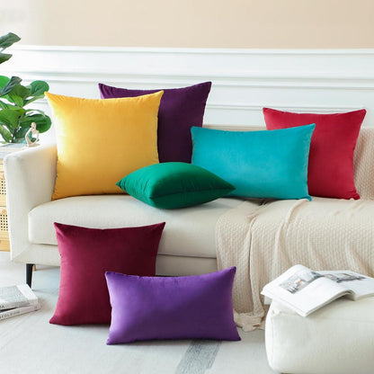 Samt Kissenbezug Bordeaux 40x60 cm - 2er Set