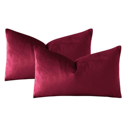 Samt Kissenbezug Bordeaux 40x60 cm - 2er Set