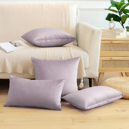 Samt Kissenbezüge 40x60 cm - Rosa Lila 2er Set