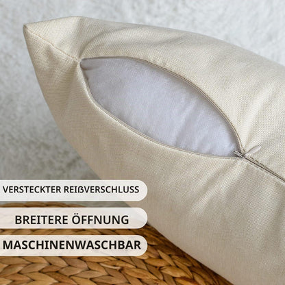 Dahlien Kissenbezüge 4er Set Grau 45x45 cm Geometrisch