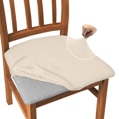 Esszimmerstuhl-Bezüge Set 6, Jacquard, Beige