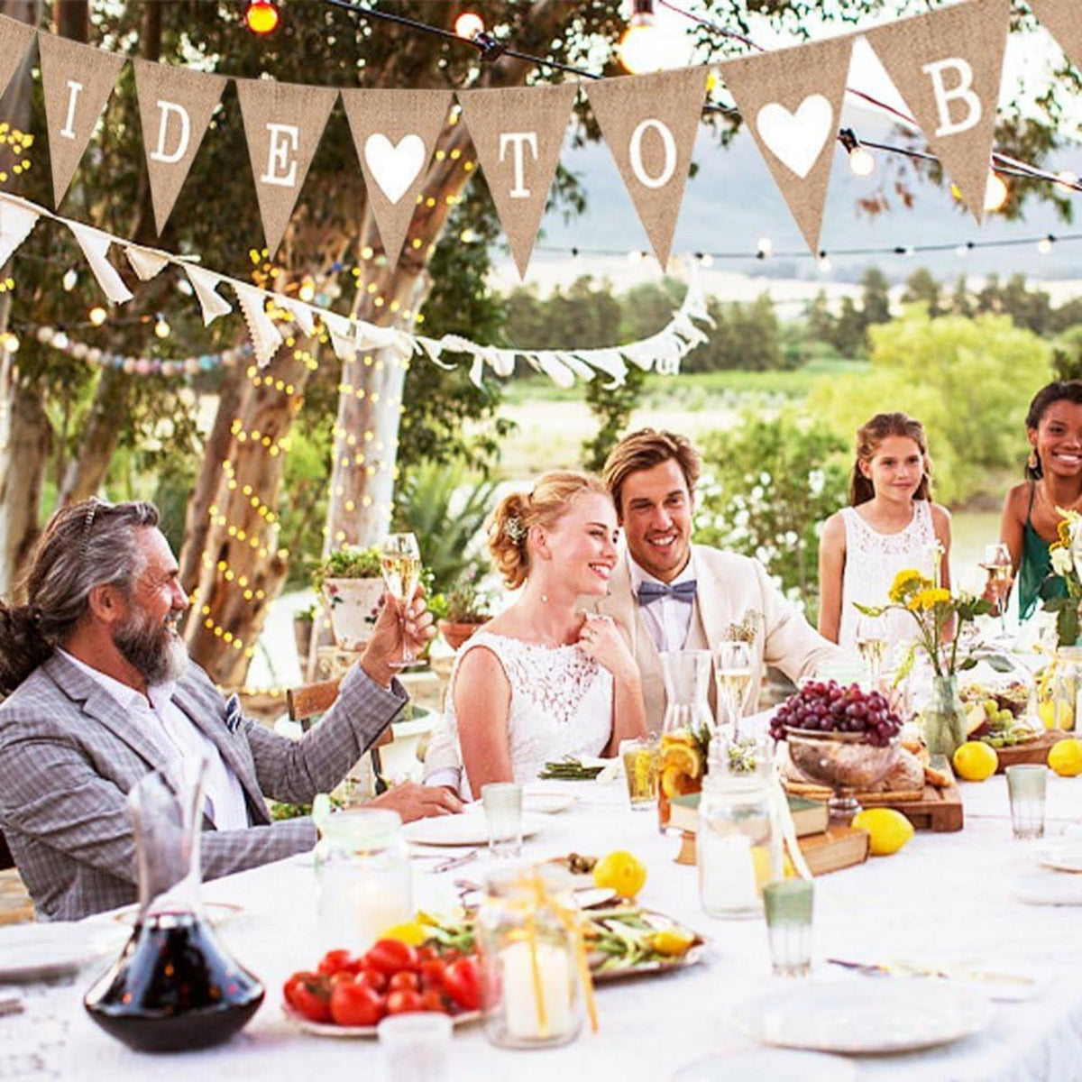 Bride To Be Girlande Deko Jute Banner JGA Accessoires Hochzeit Party