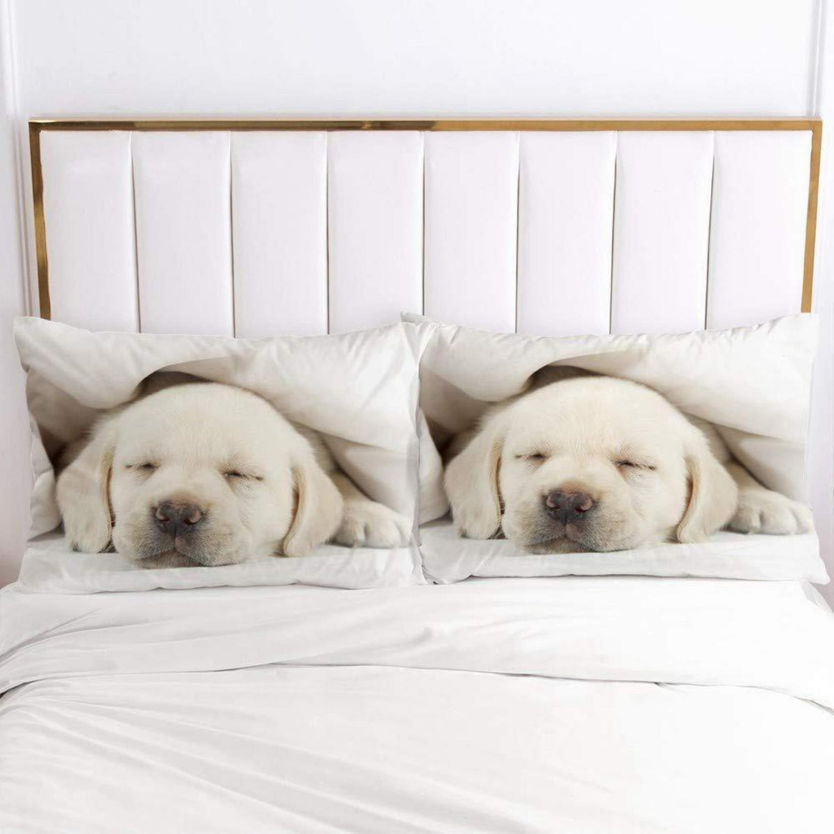 Jungen Bettwäsche 135x200, 4-teilig, Labrador Hund 3D Muster Weiß