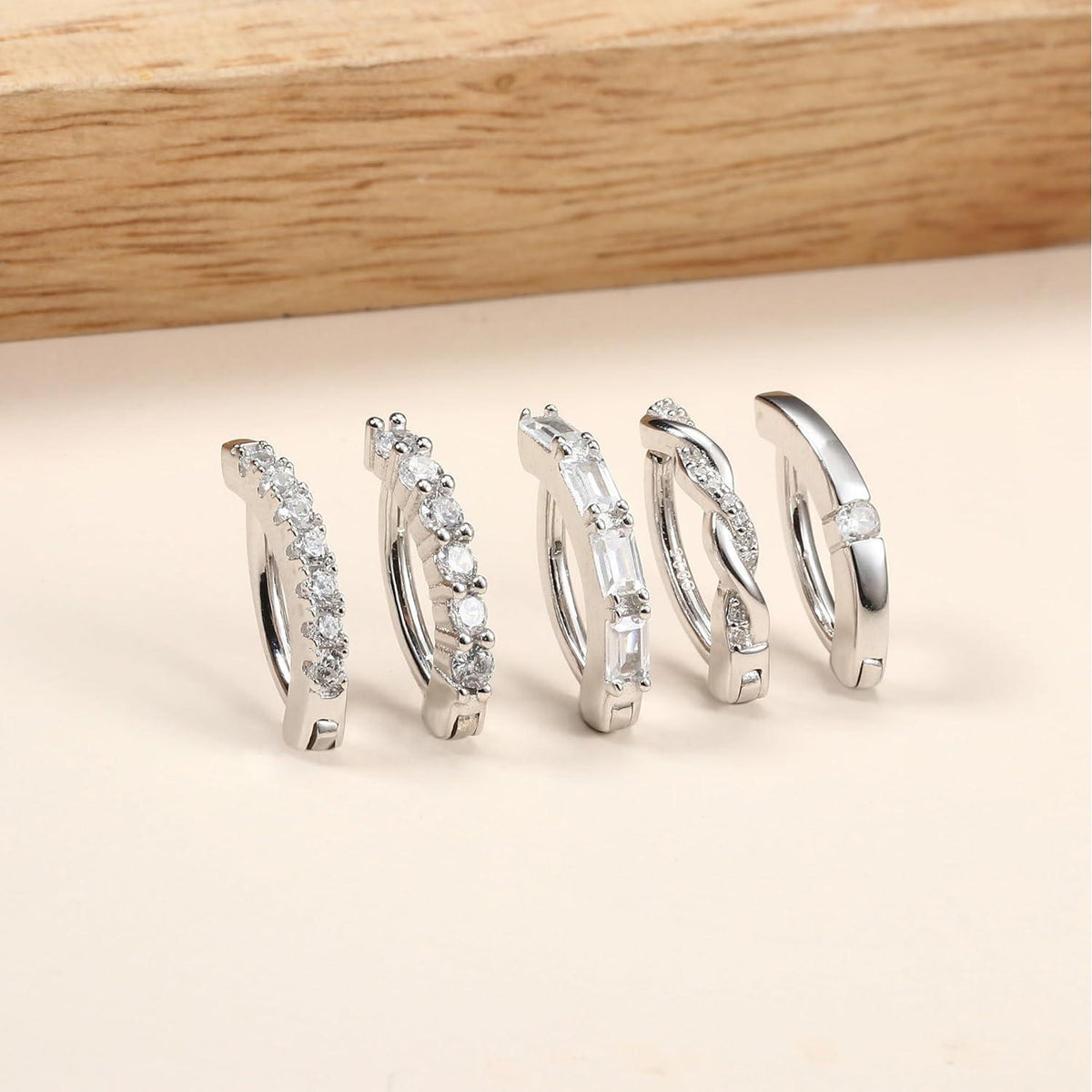 Bauchnabelpiercing Silber 925 Clicker mit Zirkonia, hypoallergen