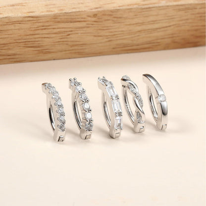 Bauchnabelpiercing Ring Silber 925 mit Zirkonia, 14G Clicker