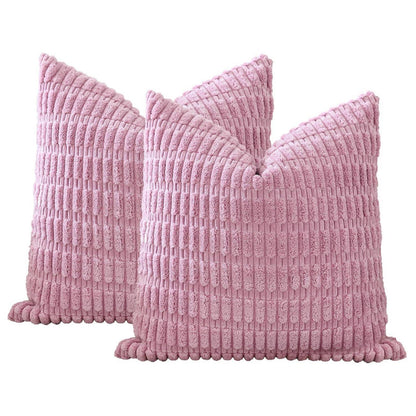 2x Kordsamt Kissenbezug 50x50 cm Rosa Lila Modern