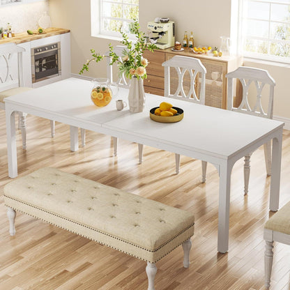 Industrietisch Esstisch 200x70cm für 6-8 Personen Weiß