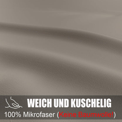 Kissenbezug 40x80 2er Set Mikrofaser Natur bügelfrei Reißverschluss