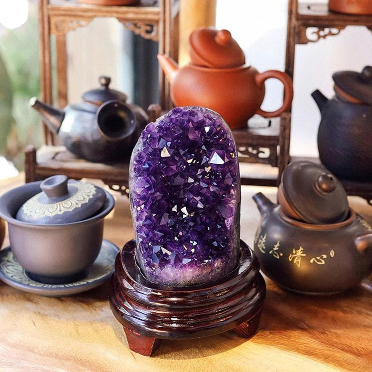 Natürliche Amethyst-Cluster-Geode Unregelmäßige Rohe Amethyst Heilkristalle 12.1