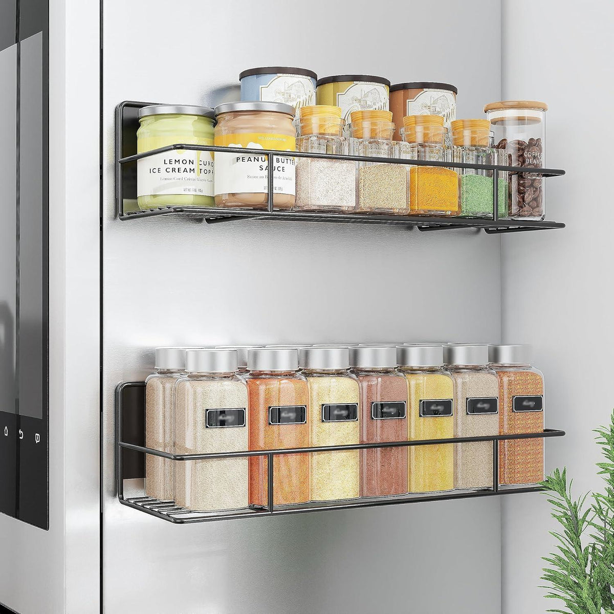 Magnetisches Gewürzregal für Kühlschrank - Schwarz