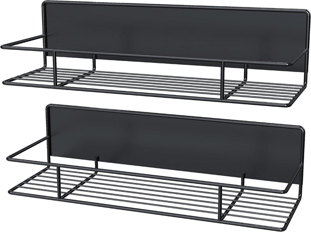 Magnetisches Gewürzregal 2er Set - Stark Magnethaftend Schwarz 33.5cm