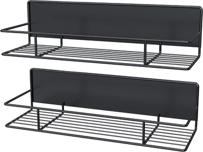 Magnetisches Gewürzregal 2er Set - Stark Magnethaftend Schwarz 33.5cm