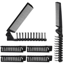 Faltbare Haarbürste Set Schwarz Doppelköpfig Mini Tragbar Massage