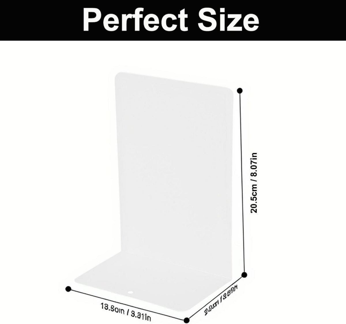 Metall-Buchstützen Rutschfeste Gummiauflagen Weiß 20cm 14cm
