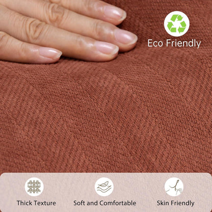 Chenille Kissenbezug 55x55 Rost 2er Set - Dekor Kissenbezüge