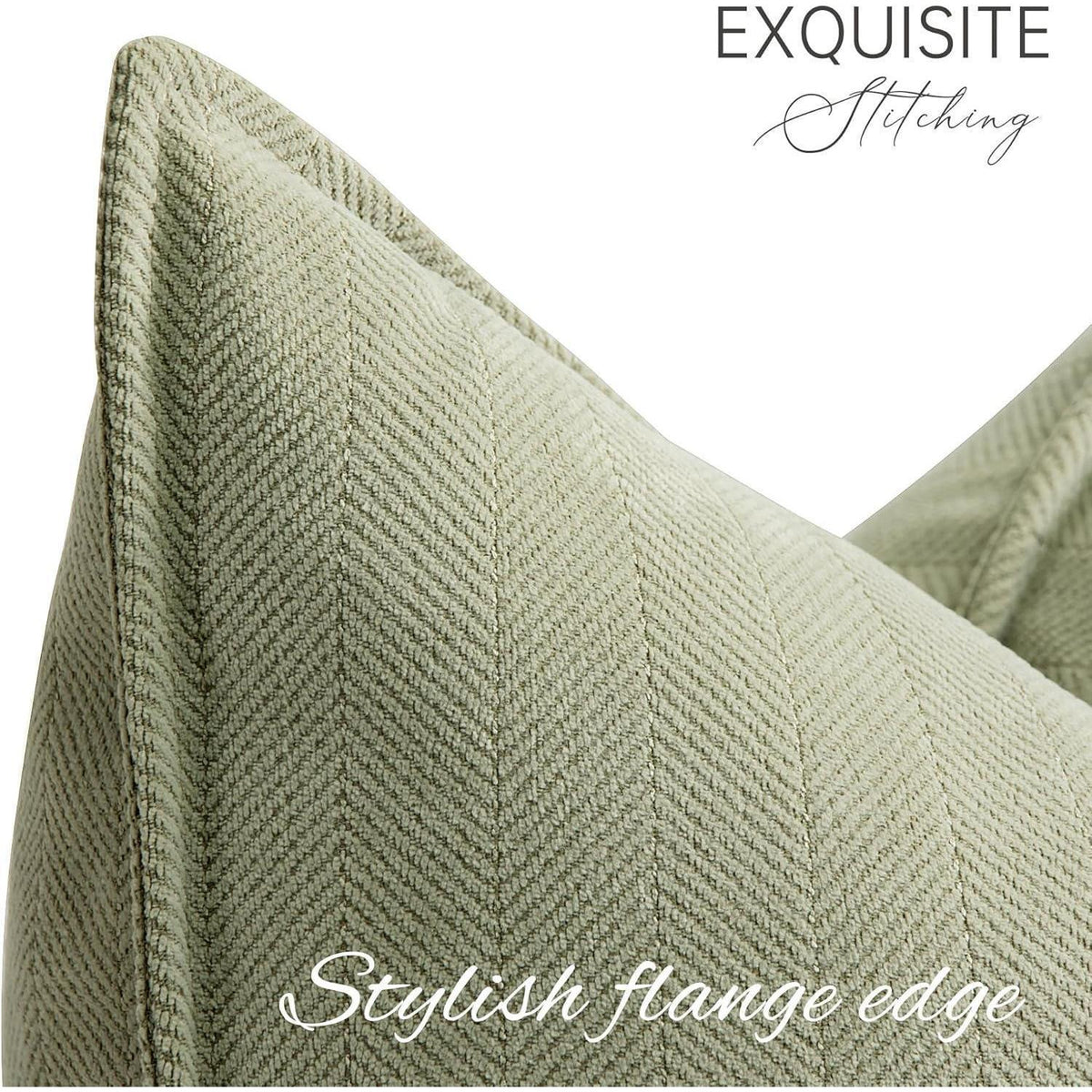 Salbei Grün Kissenbezug 55x55 - 2er Set Chenille