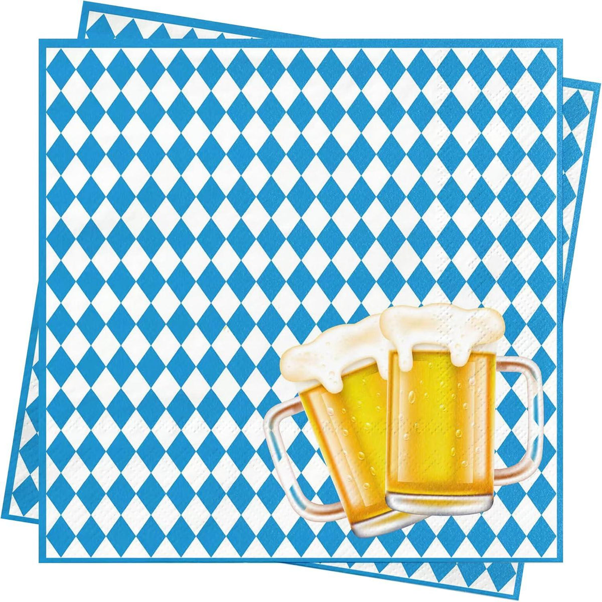 Oktoberfest Servietten - 40Stück Blau Weiß 33X33cm Napkins