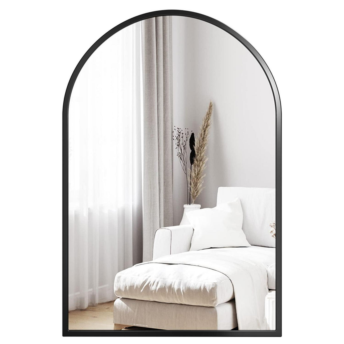 Rundbogen Wandspiegel Schwarz 90x60cm – Modern & Explosionsgeschützt
