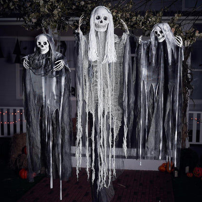 Hängende Halloween-Sensenmänner 3er-Set, 139cm & 88cm