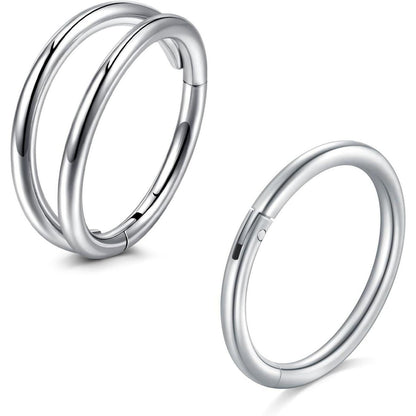 Nasenring Clicker 16G 18G 8mm Silber 2 Stück Chirurgenstahl