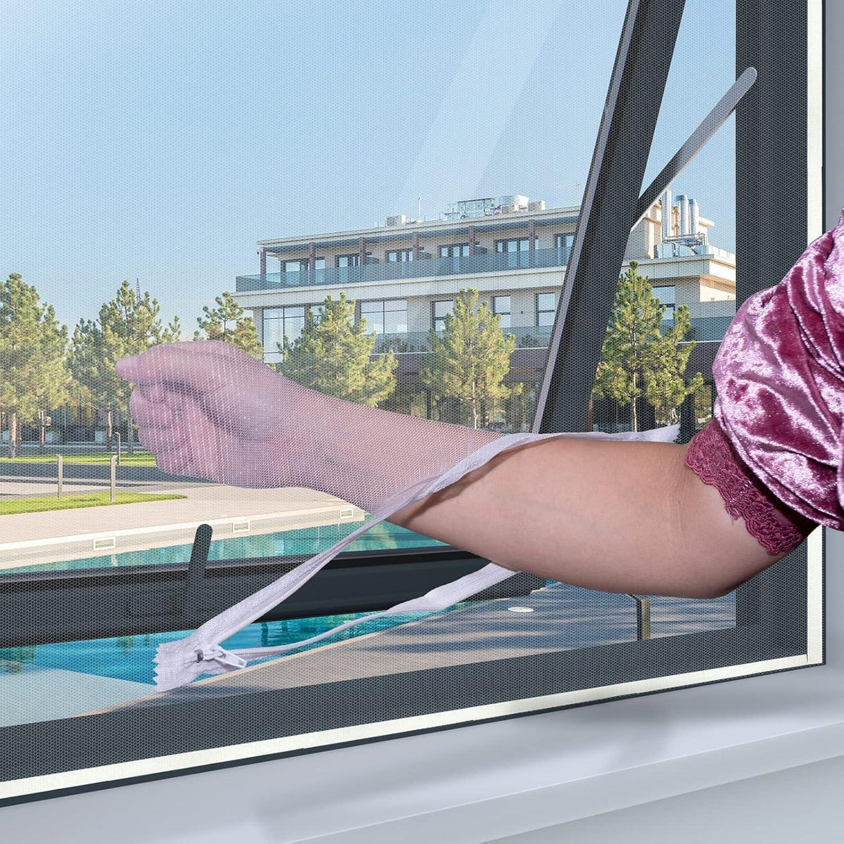 Dachfenster Fliegengitter mit Reißverschluss – 2er Set, 130x150cm