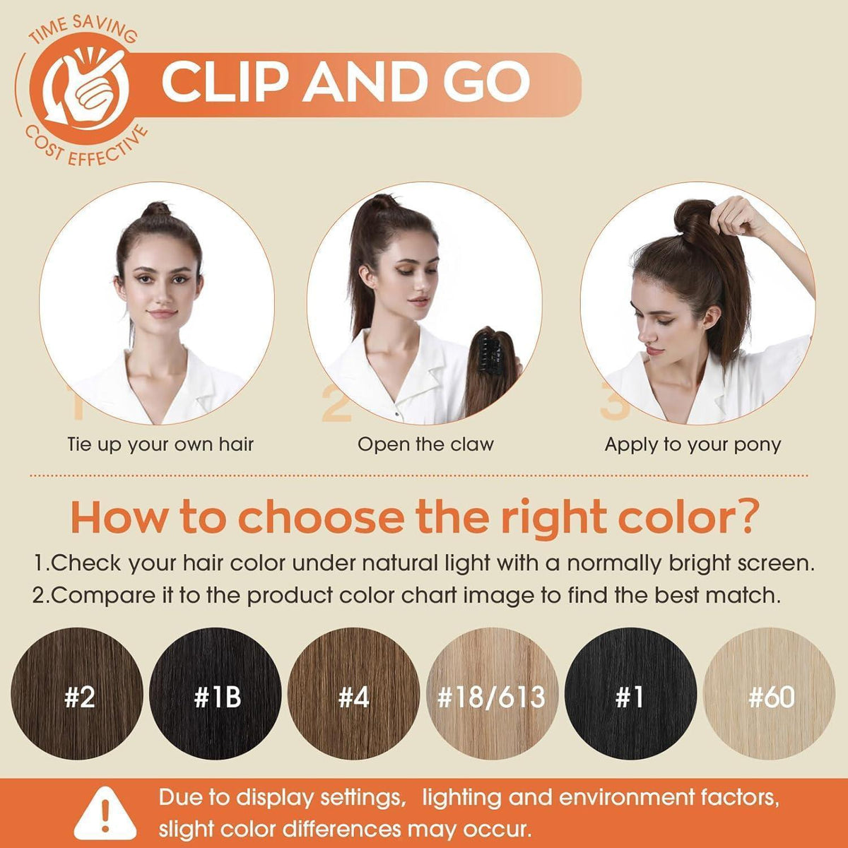 Echthaar Pferdeschwanz Extension 35cm #18/613 Aschblond