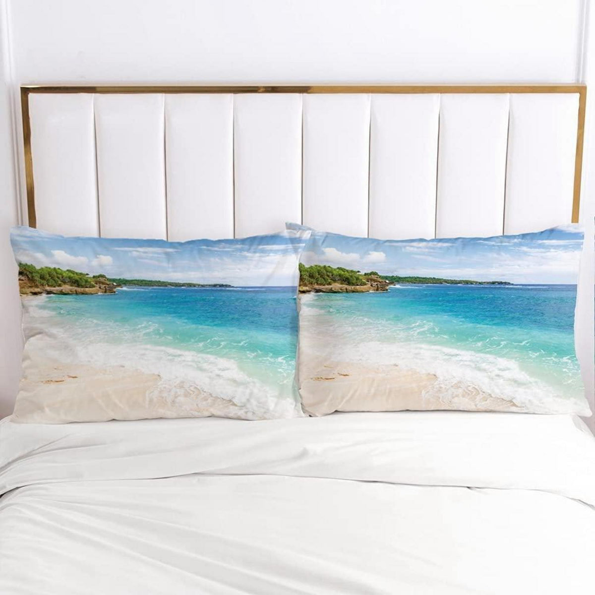 3D Meeresmotiv Bettwäsche 135x200 cm, 4-teilig, Weiß Blau