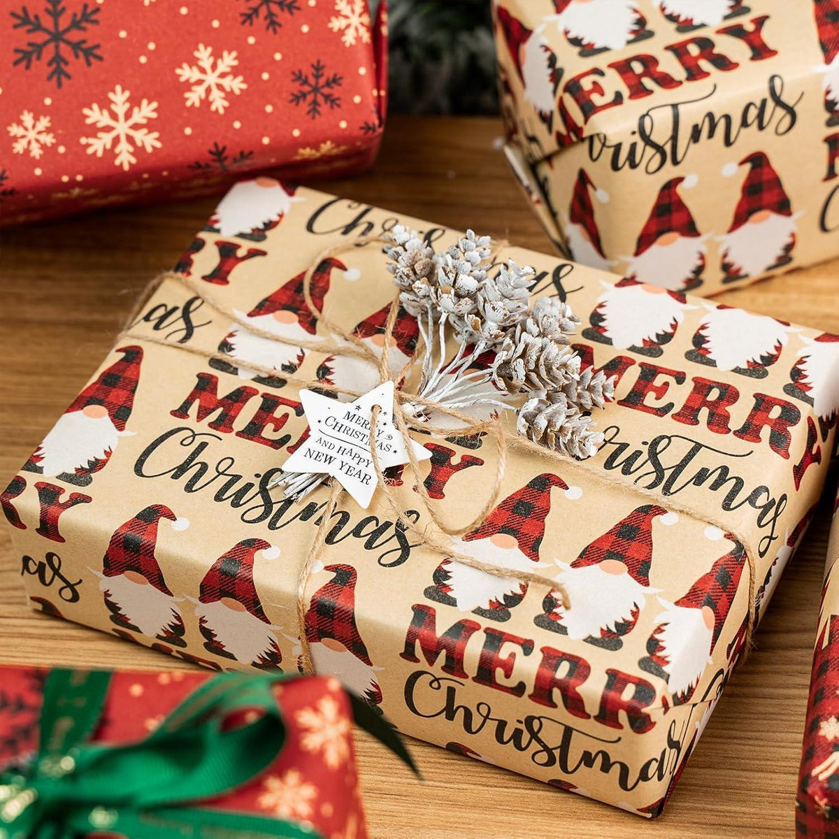 Weihnachts Geschenkpapier Rollen – 3er Set mit Motiven