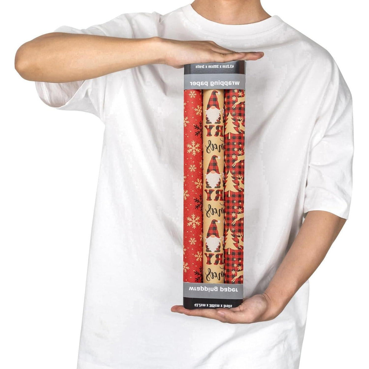 Weihnachts Geschenkpapier Rollen – 3er Set mit Motiven