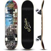 Skateboard 78,9 cm 7-lagig Kanadischer Ahorn Doppel-Kick-Deck