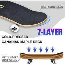 Skateboard 78,9 cm 7-lagig Kanadischer Ahorn Doppel-Kick-Deck