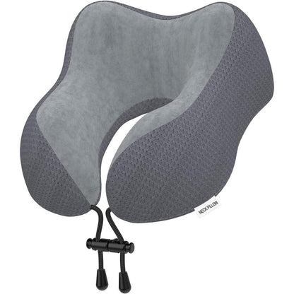 Reisekissen aus Memory Foam mit samtweichem Bezug, Dunkelgrau