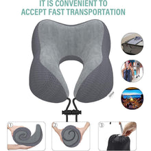 Reisekissen aus Memory Foam mit samtweichem Bezug, Dunkelgrau