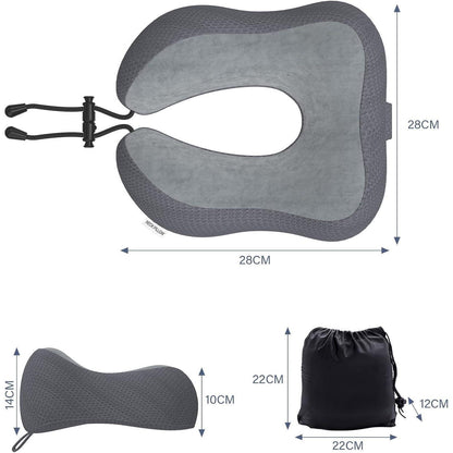 Reisekissen aus Memory Foam mit samtweichem Bezug, Dunkelgrau